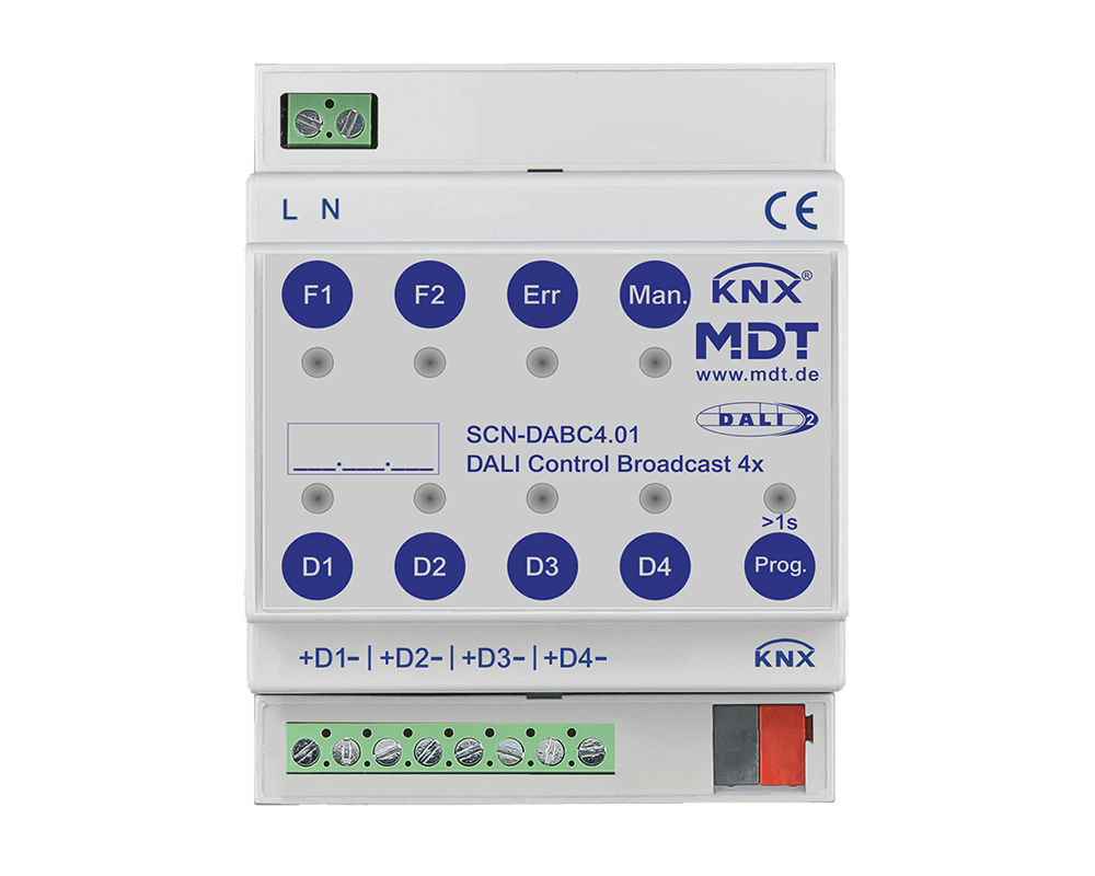 MDT - Gateway Dali KNX control Broadcast, 4 canali
