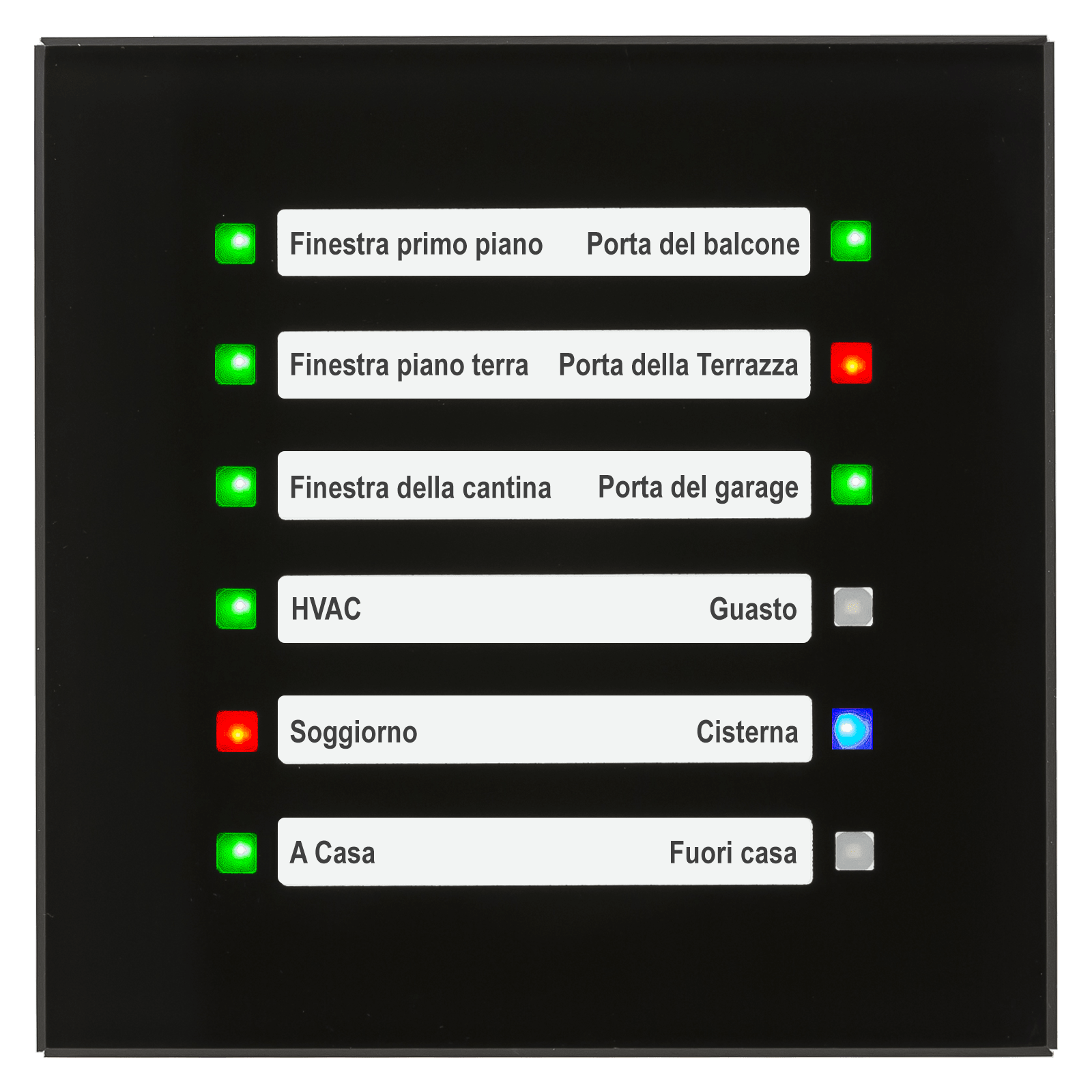 MDT - Indicatore LED 55mm, vetro nero