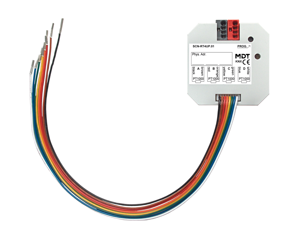MDT - Rivelatore KNX Temperatura , quadruplo, incasso, PT1000