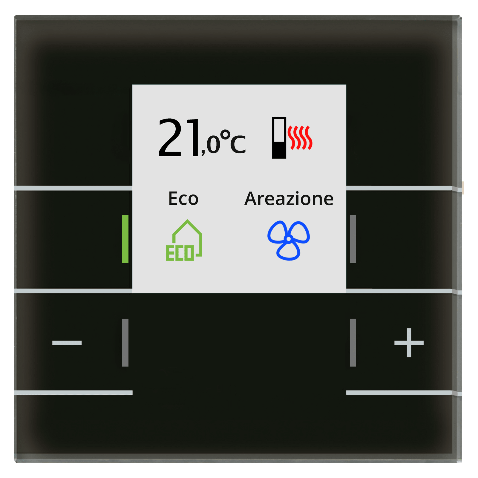 MDT - Regolatore KNX Temperatura con LCD, vetro nero