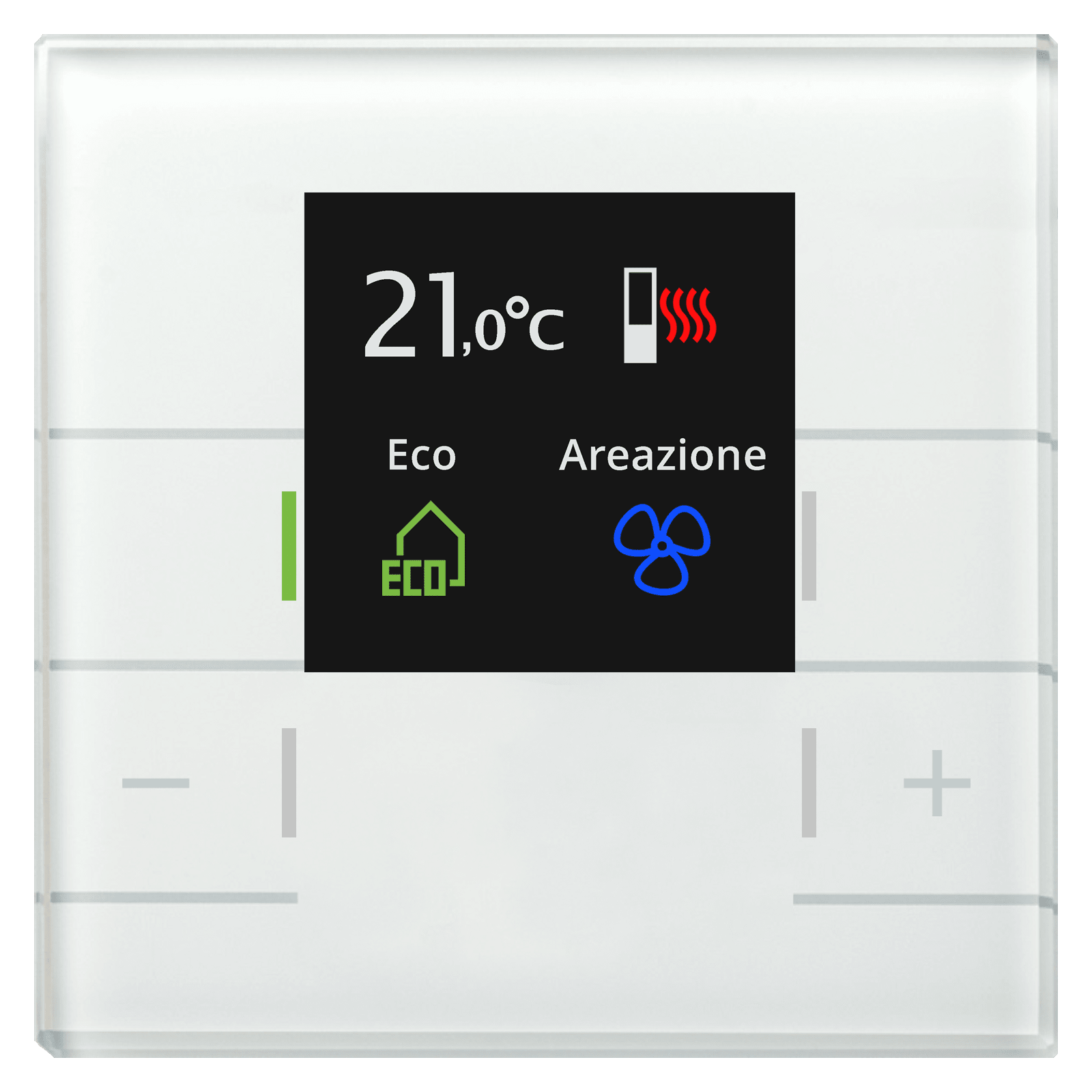 MDT - Regolatore KNX Temperatura con LCD, vetro bianco