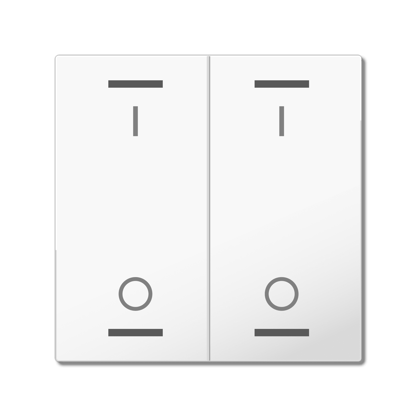 MDT - Copertura tastiera Light55 2 tasti.,bianco lucido, on/off