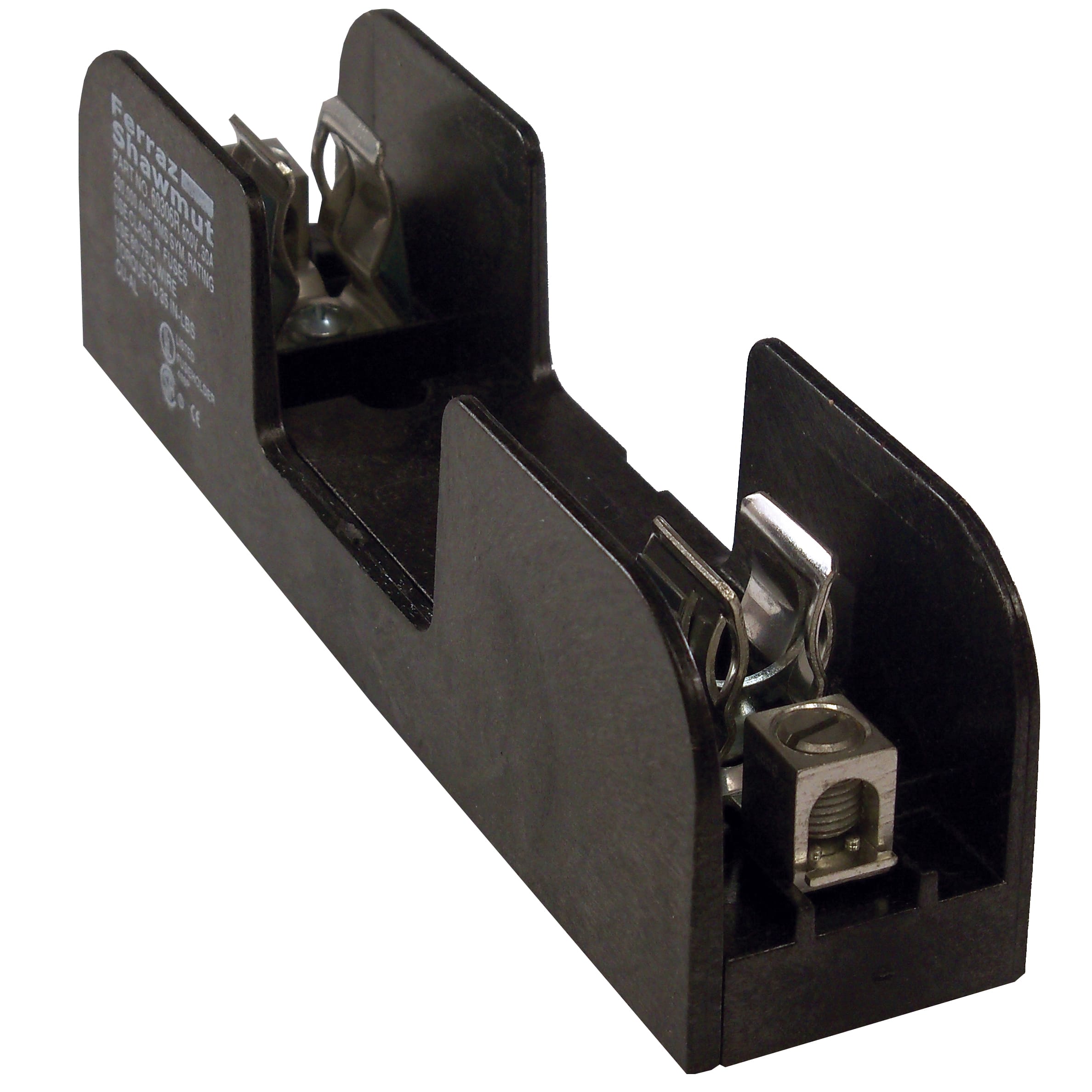 MERSEN - Blocco fusibili 600VAC/DC Classe R 30A 1P Box con staffa di serraggio rinforzata
