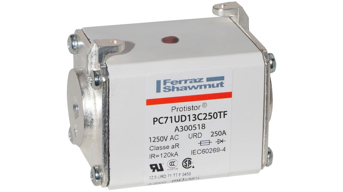 MERSEN - Fusibile ad alta velocità 71 aR 1250VAC 250A Percussore Cont.Fil.Metrica