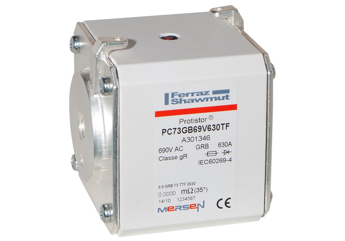MERSEN - Fusibile ad alta velocità 73 gR 690VAC 630A Percussore Cont.Fil.Metrica