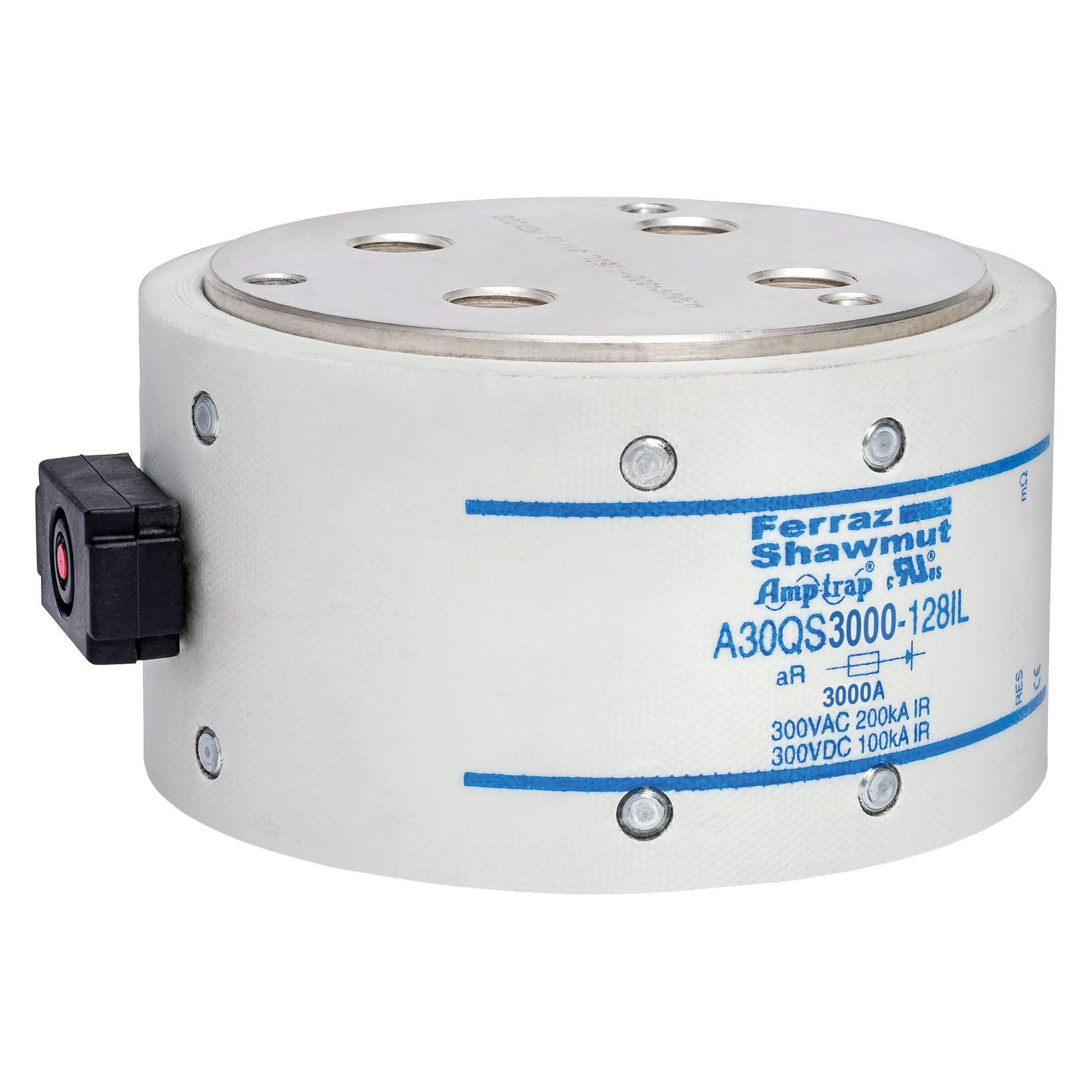 MERSEN - Fusibile A30QS 300VAC 300VDC 3000A Hockey Puck, imbullonato Indicatore IL