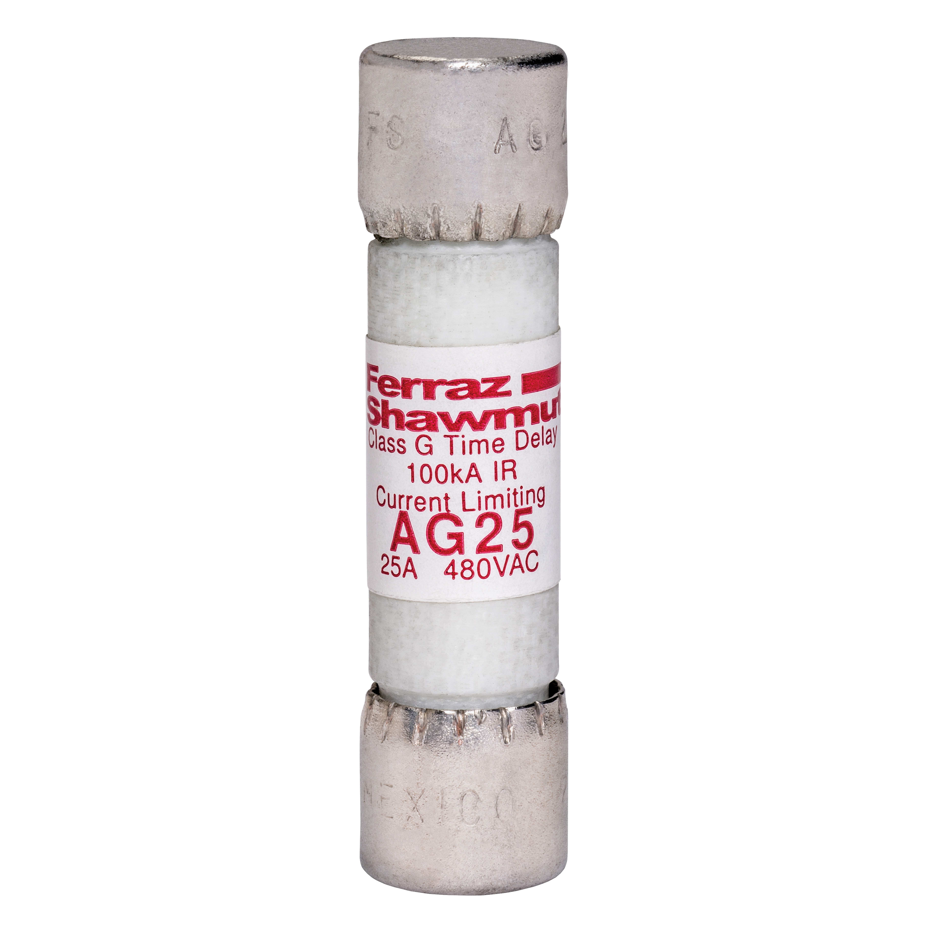 MERSEN - Fusibile AG - Classe G 480VAC 25A Ritardato Cilindrico