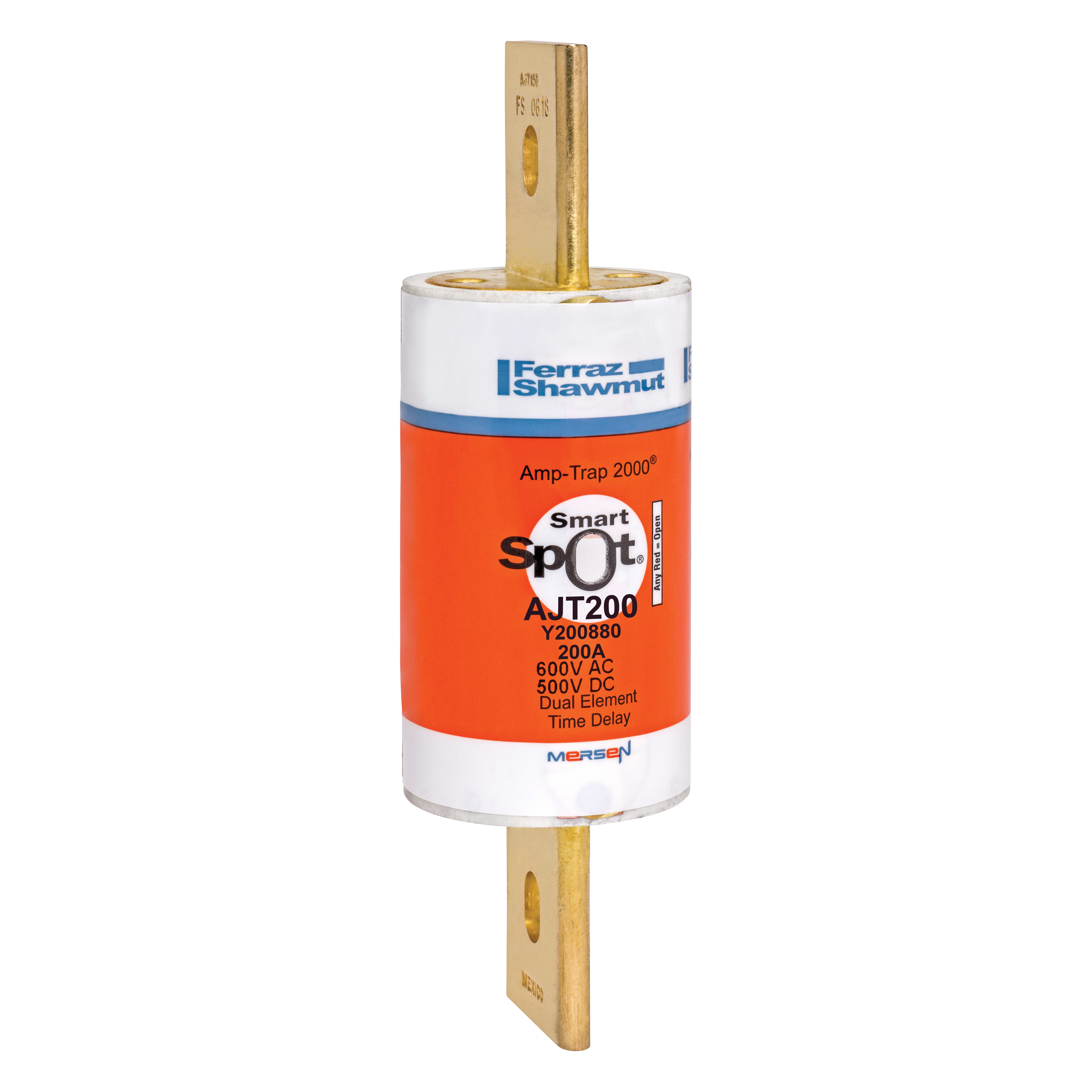 MERSEN - Fusibile AJT - Classe J - Ritardati 600VAC 500VDC 200A Coltello SmartSpot®