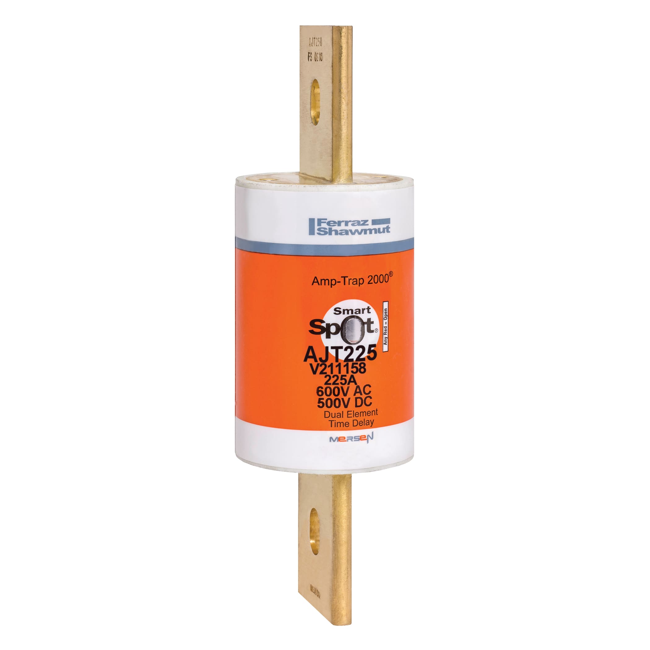MERSEN - Fusibile AJT - Classe J - Ritardati 600VAC 500VDC 225A Coltello SmartSpot®