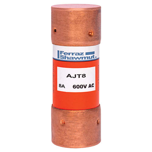 MERSEN - Fusibile AJT - Classe J - Ritardati 600VAC 500VDC 8A Cilindrico SmartSpot®