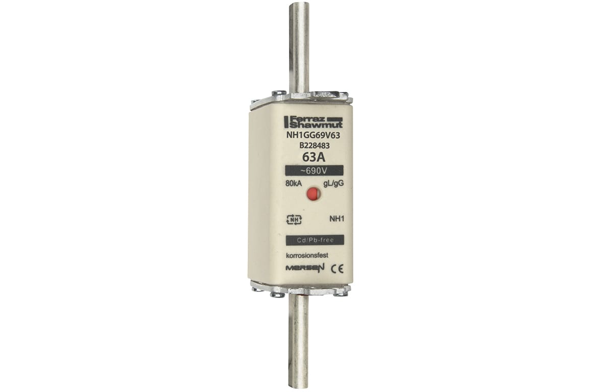 MERSEN - Fusibile NH1 gG 690VAC 63A Placche Attive Doppio Indicatore
