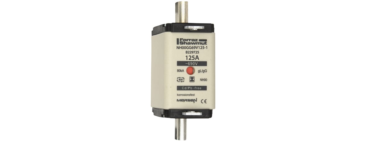 MERSEN - Fusibile NH00 gG 690VAC 125A Placche Isolate Doppio Indicatore