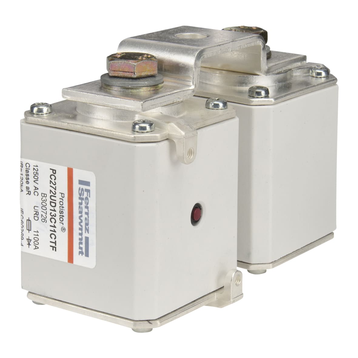 MERSEN - Fusibile ad alta velocità 2x72 aR 1250VAC 1100A Percussore Cont.Fil.Metrica