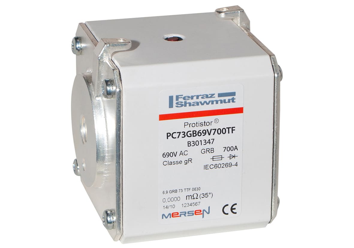 MERSEN - Fusibile ad alta velocità 73 gR 690VAC 700A Percussore Cont.Fil.Metrica