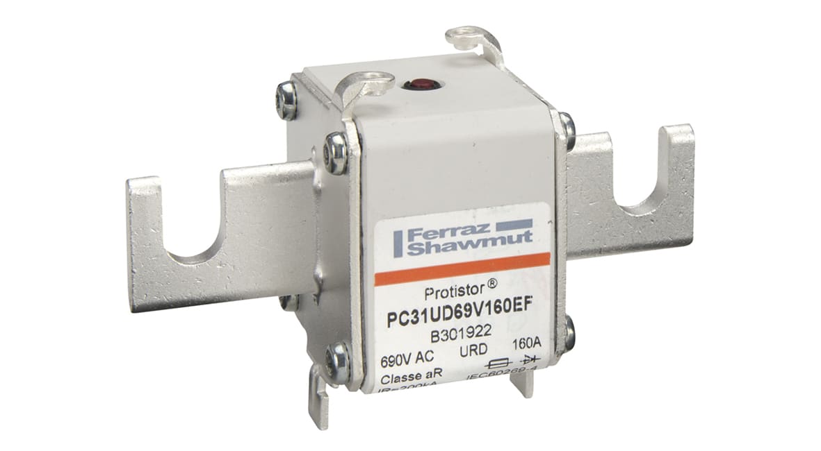 MERSEN - Fusibile ad alta velocità 31 aR 690VAC 160A Percussore Coltelli Scanalature