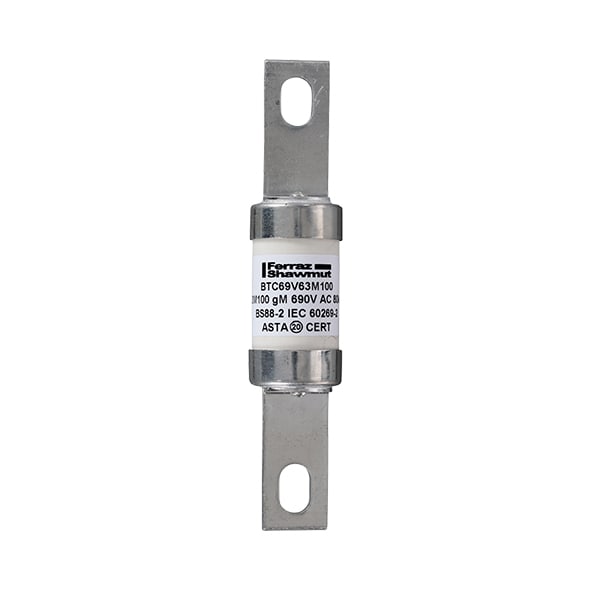 MERSEN - Fusibile BS IEC gM B1 690VAC 460VDC 63M100A BTC Targhetta imbullonata centrale
