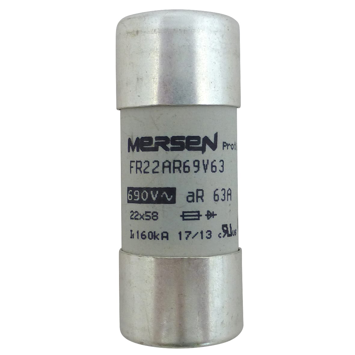 MERSEN - Fusibile cilindrico ad alta velocità 22x58 aR 690VAC 63A