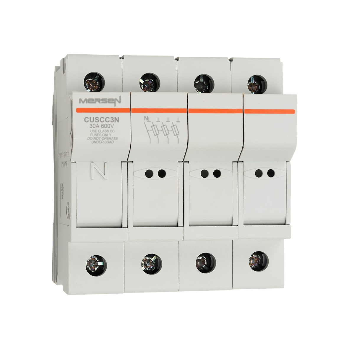 MERSEN - Portafusibili 600VAC 600VDC Classe CC 3 poli+N