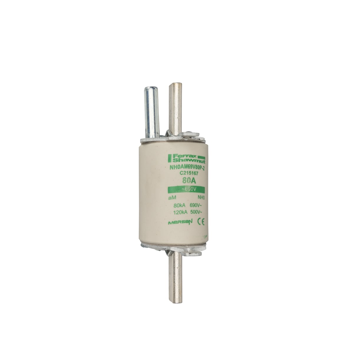 MERSEN - Fusibile NH0 aM 690VAC 80A Placche Attive Percussore
