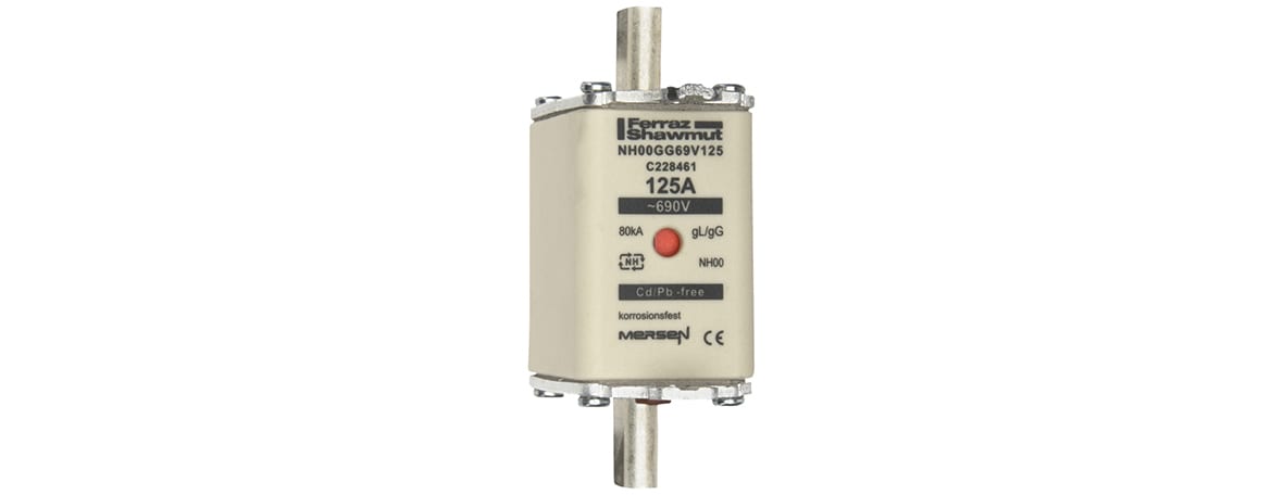 MERSEN - Fusibile NH00 gG 690VAC 125A Placche Attive Doppio Indicatore