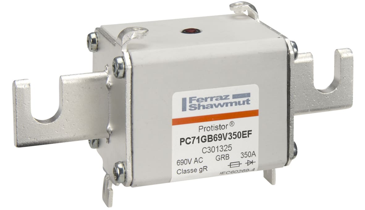 MERSEN - Fusibile ad alta velocità 71 gR 690VAC 350A Percussore Coltelli Scanalature