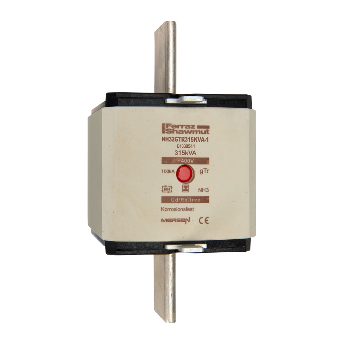 MERSEN - Fusibile NH3 gTr 400VAC 455A 315KVA Placche Isolate Indicatore Centrale