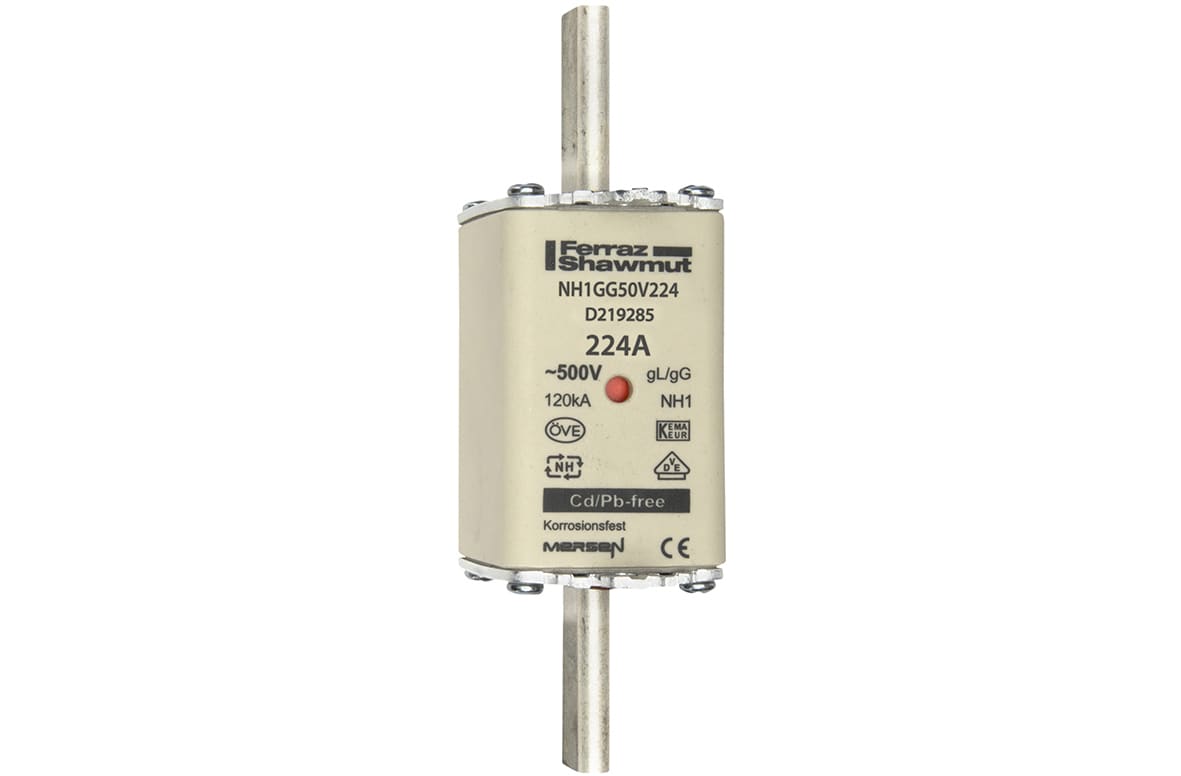 MERSEN - Fusibile NH1 gG 500VAC 224A Placche Attive Doppio Indicatore