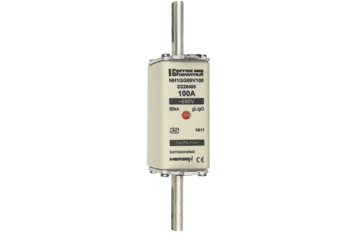 MERSEN - Fusibile NH1 gG 690VAC 100A Placche Attive Doppio Indicatore