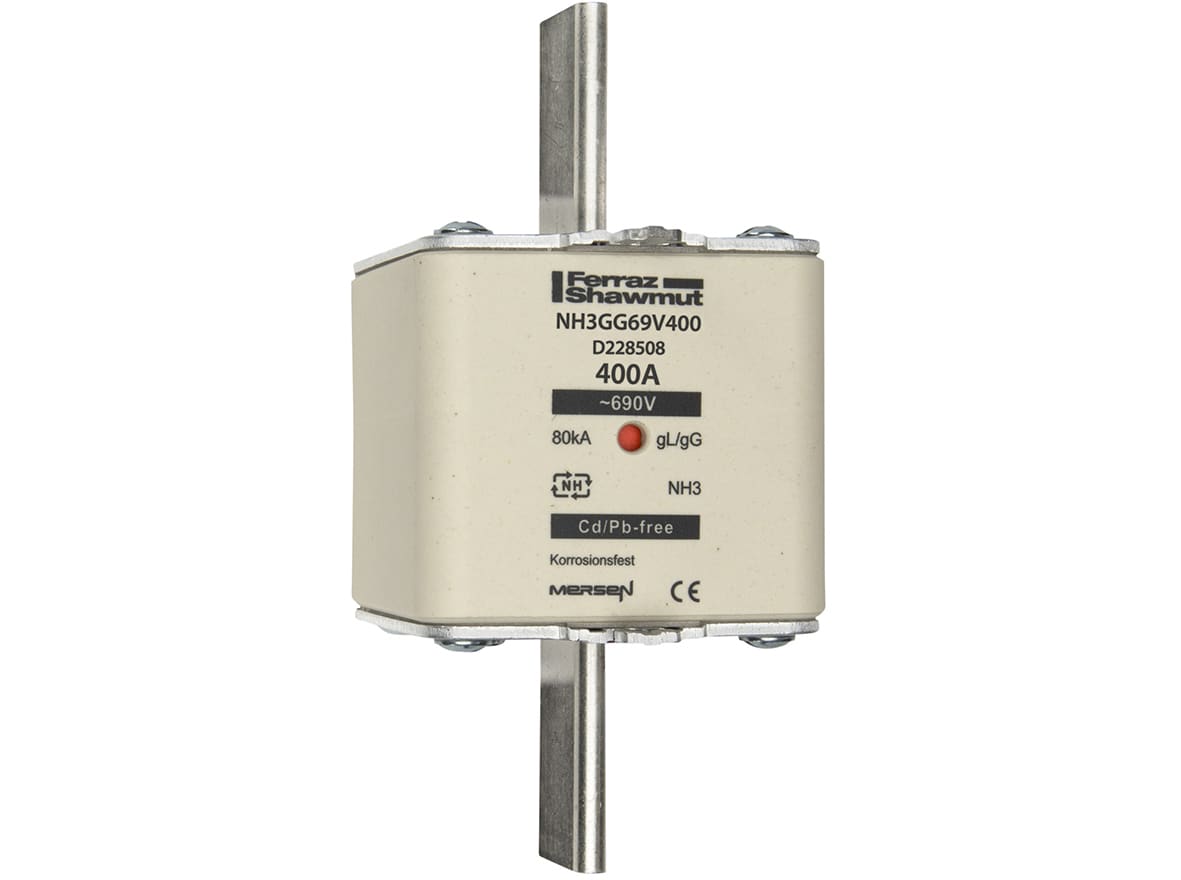 MERSEN - Fusibile NH3 gG 690VAC 400A Placche Attive Doppio Indicatore