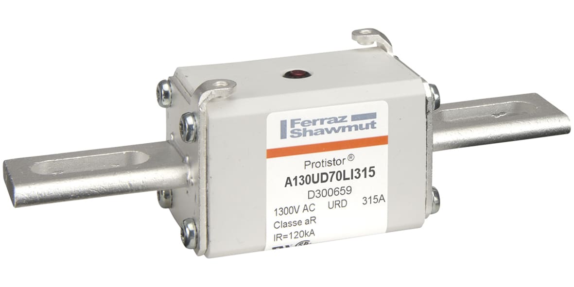 MERSEN - Fusibile ad alta velocità 70 aR 1200VAC 315A Percussore Coltelli Scanalati Lung.