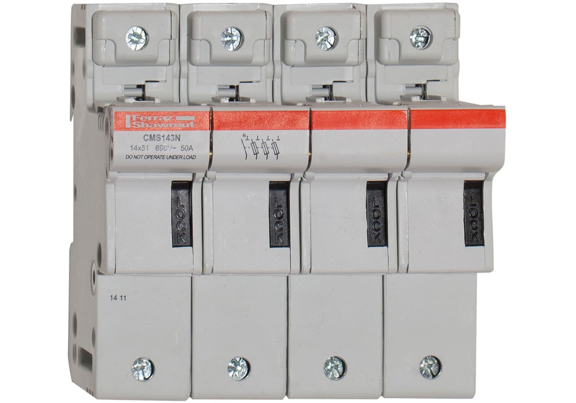 MERSEN - Portafusibili 14x51 CEI 690VAC 690VDC 3 poli+N IP20