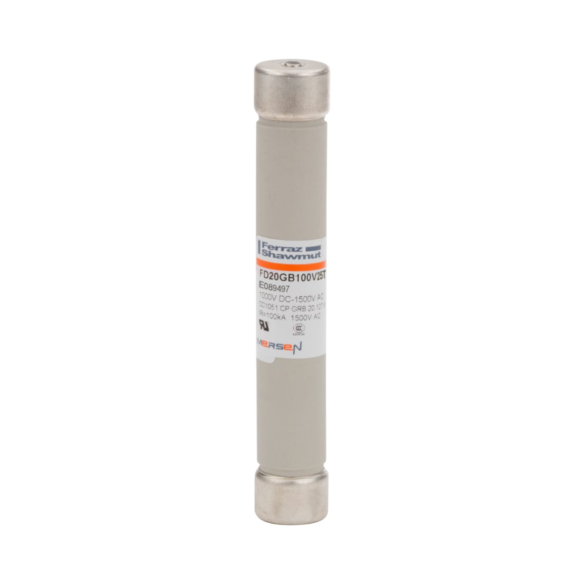 MERSEN - Fusibile cilindrico ad alta velocità 20x127 gR (gRB) 1000VDC 25A Percussore