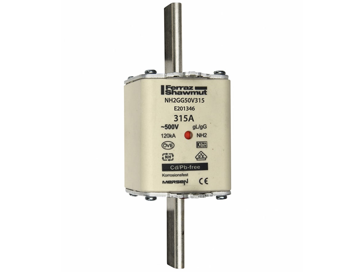 MERSEN - Fusibile NH2 gG 500VAC 315A Placche Attive Doppio Indicatore
