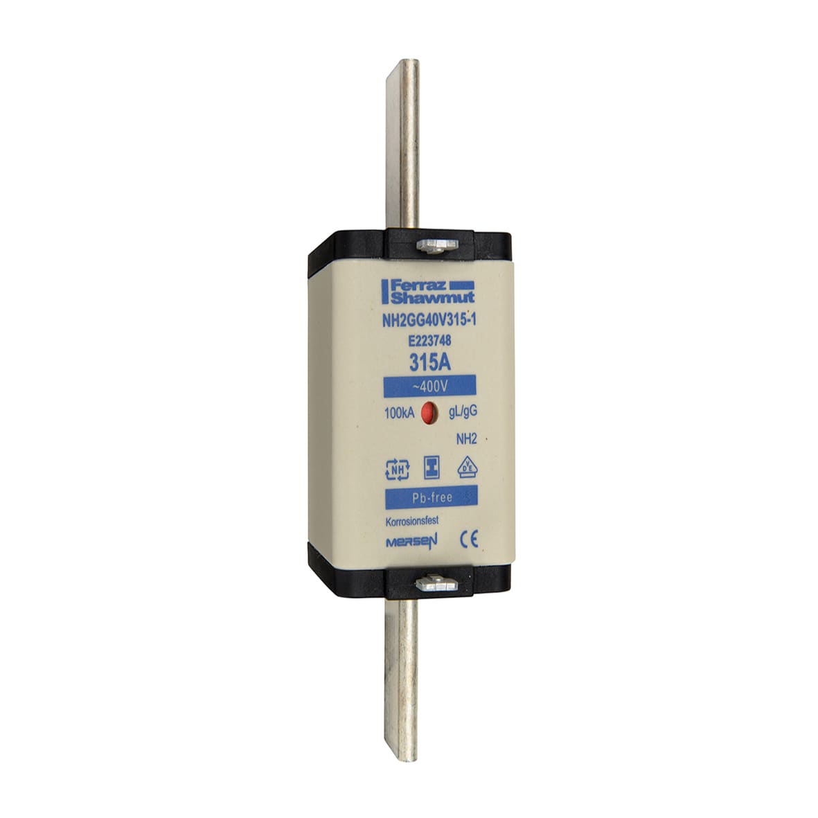 MERSEN - Fusibile NH2 gG 400VAC 315A Placche Isolate Doppio Indicatore