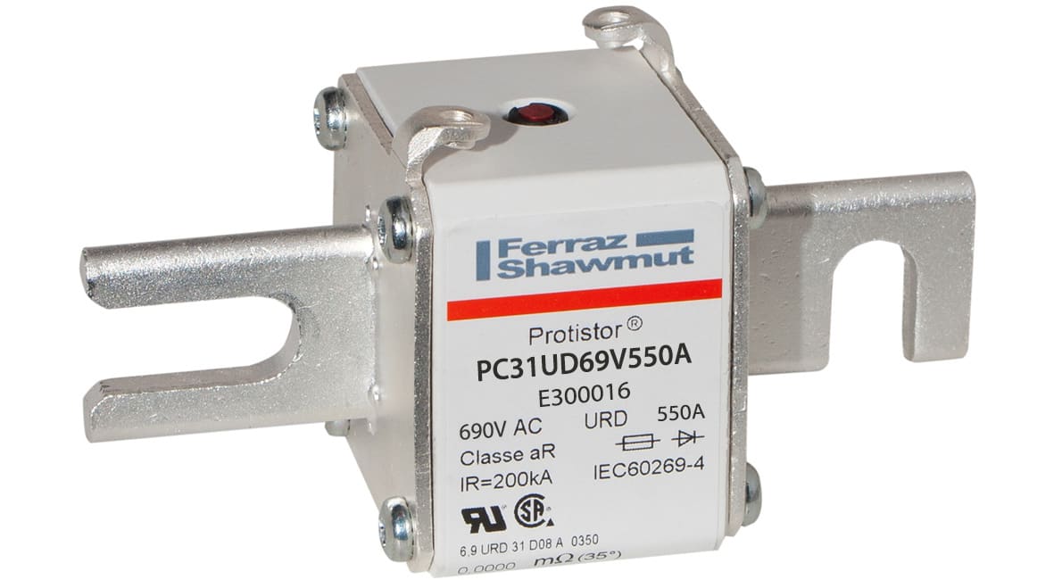 MERSEN - Fusibile ad alta velocità 31 aR 690VAC 550A Percussore Coltelli DIN 80