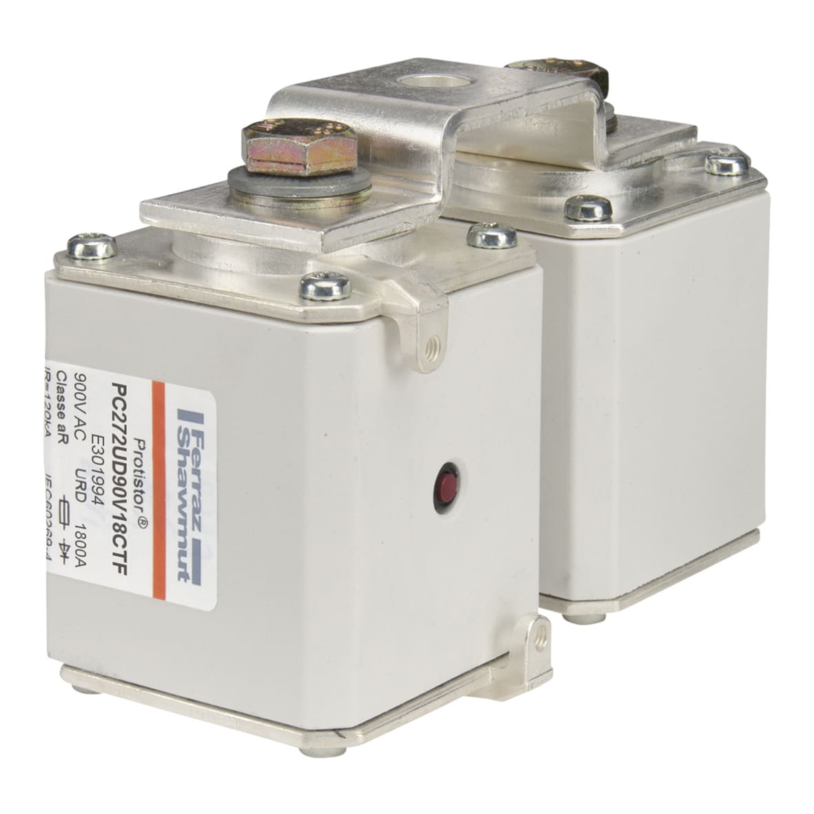 MERSEN - Fusibile ad alta velocità 2x72 aR 900VAC 1800A Percussore Cont.Fil.Metrica