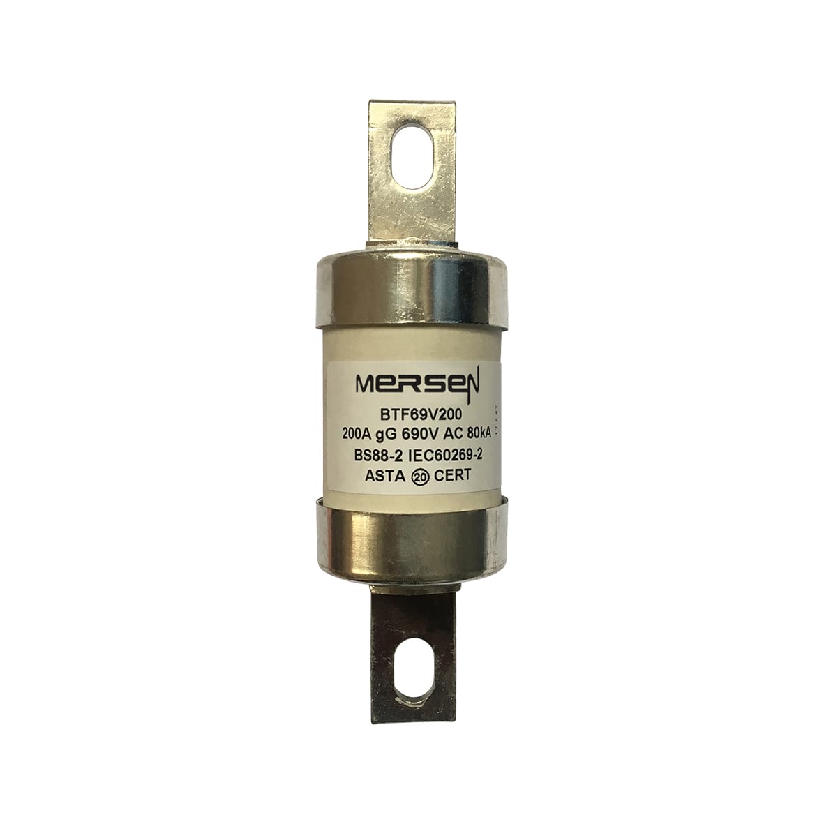 MERSEN - Fusibile BS IEC gG B2 690VAC 460VDC 200A BTF Targhetta imbullonata centrale