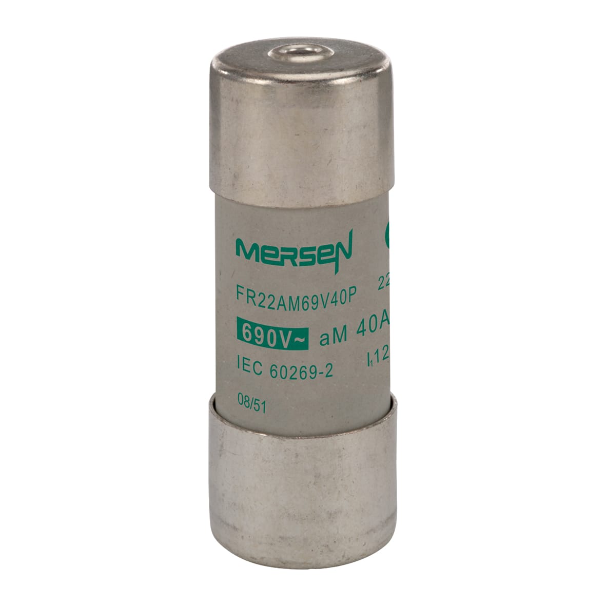 MERSEN - Fusibile cilindrico aM 22x58 CEI 690VAC 40A Con Percusorre