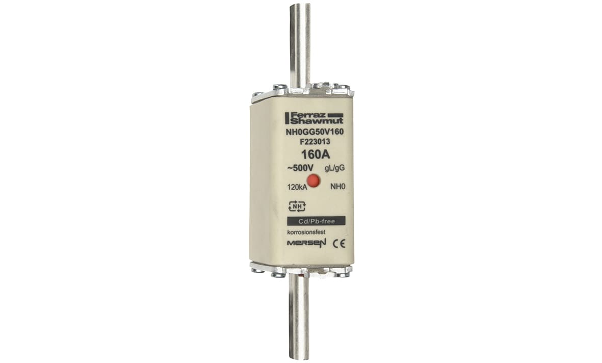MERSEN - Fusibile NH0 gG 500VAC 160A Placche Attive Doppio Indicatore