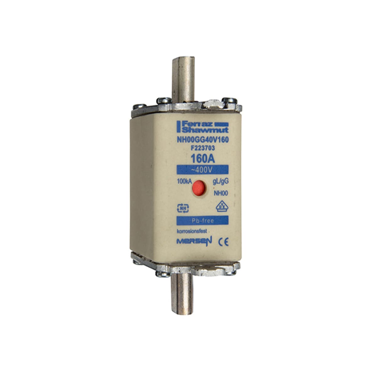 MERSEN - Fusibile NH00 gG 400VAC 160A Placche Attive Doppio Indicatore