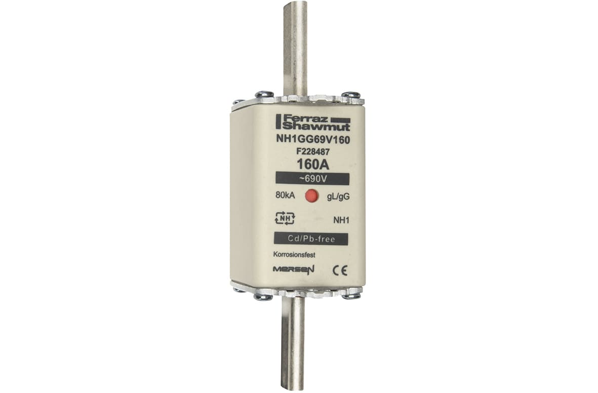 MERSEN - Fusibile NH1 gG 690VAC 160A Placche Attive Doppio Indicatore