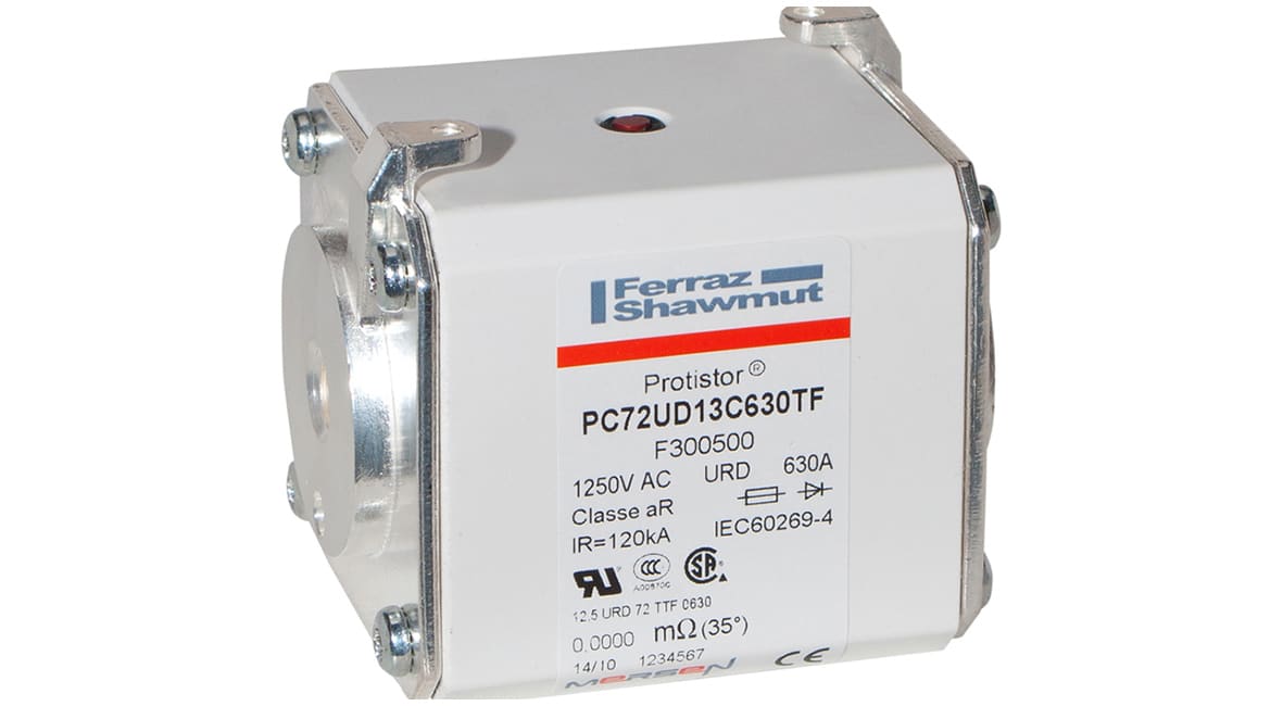 MERSEN - Fusibile ad alta velocità 72 aR 1250VAC 630A Percussore Cont.Fil.Metrica