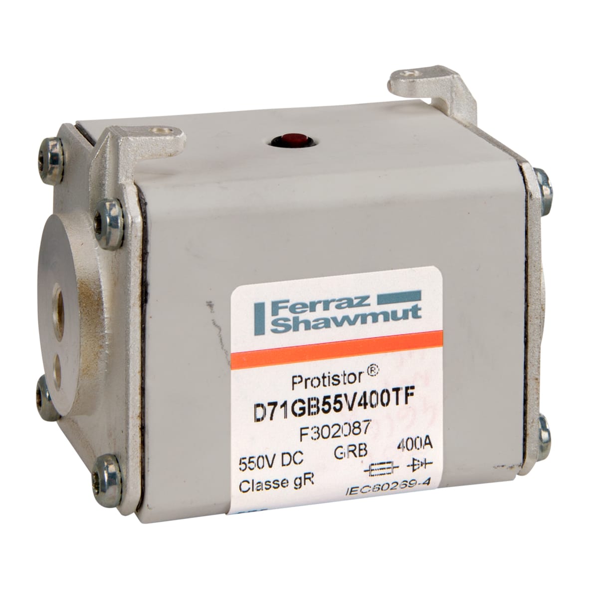 MERSEN - Fusibile ad alta velocità 71 gR 550VDC CEI 600VDC UL 400A Percussore Ct.Fil.Mtr.