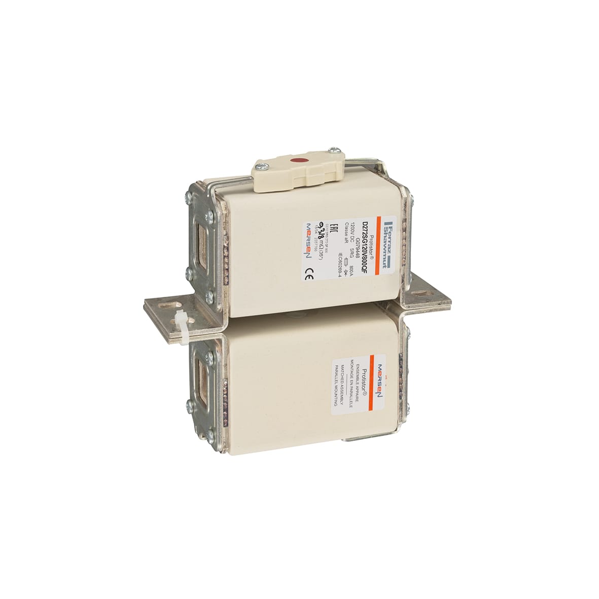 MERSEN - Fusibile ad alta velocità 2x72 aR 1200VDC CEI 800A Percussore