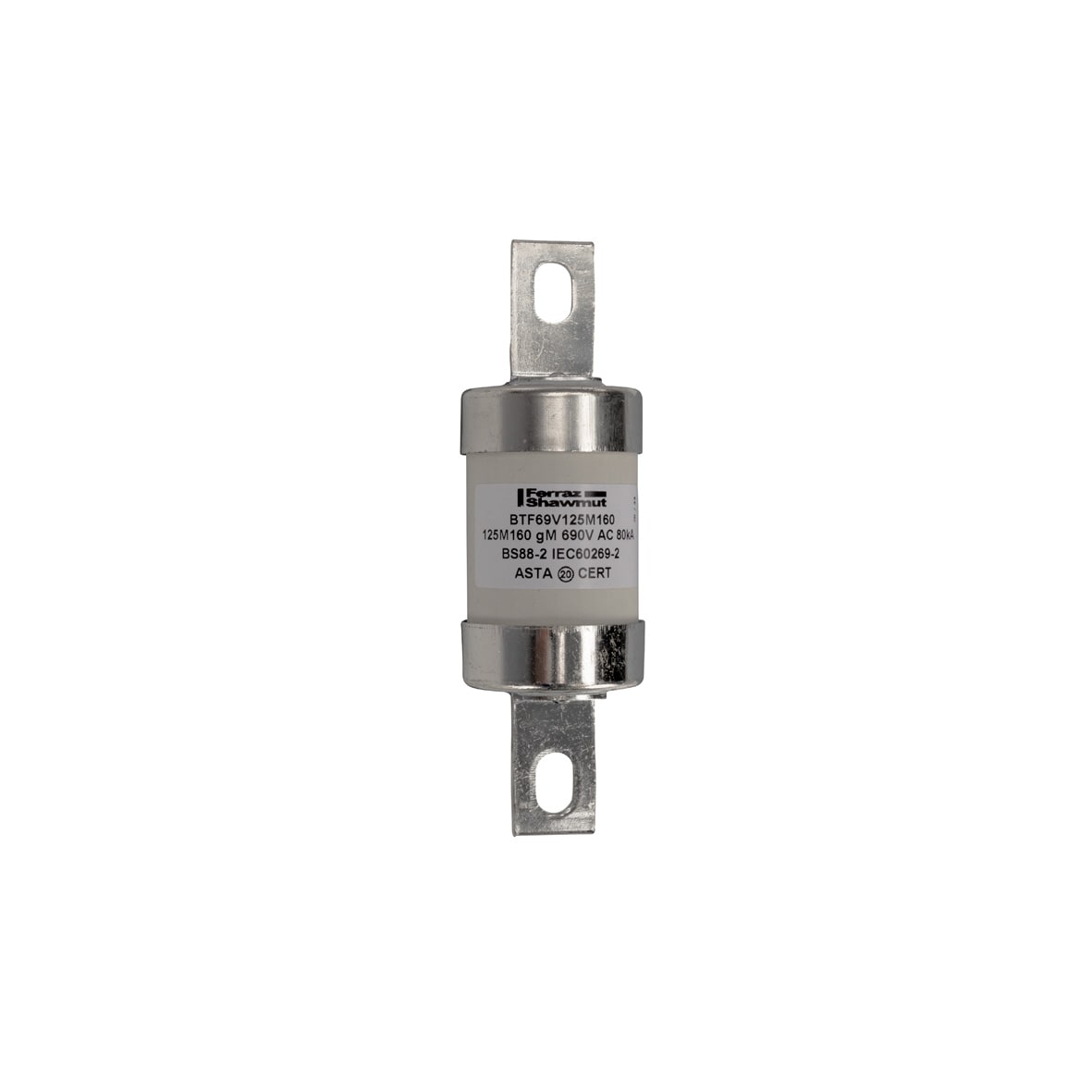 MERSEN - Fusibile BS IEC gM B2 690VAC 460VDC 125M160A BTF Targhetta imbullonata centrale