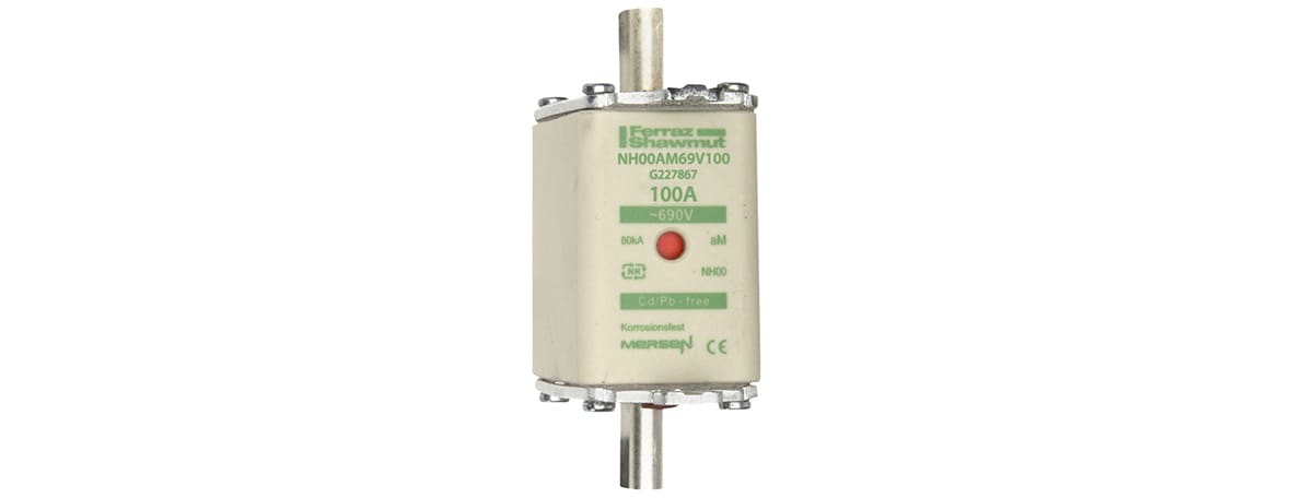 MERSEN - Fusibile NH00 aM 690VAC 100A Placche Attive Doppio Indicatore