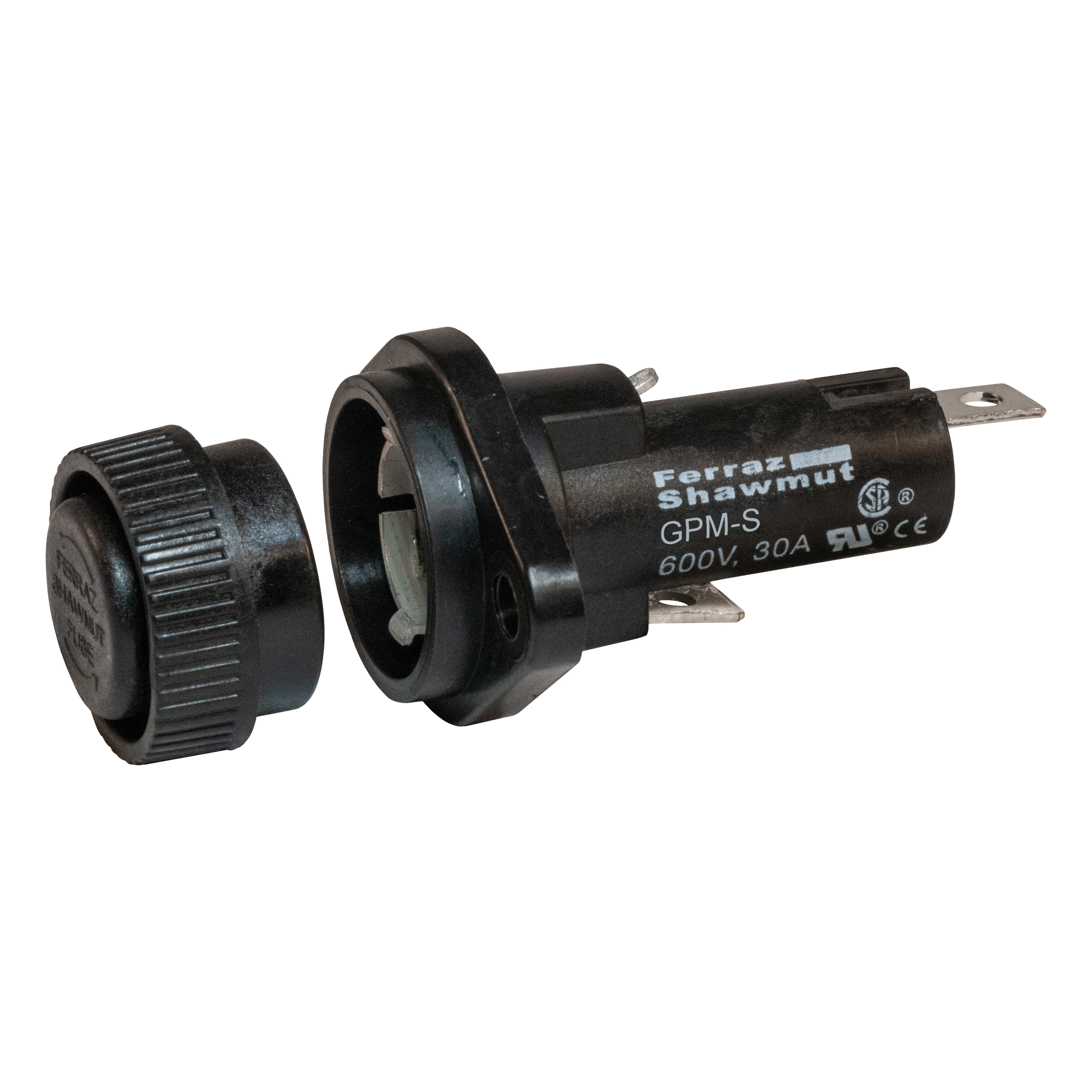 MERSEN - Blocco fusibili 600VAC 30A Controllo qualità/saldatore da 1/4". screw Knob
