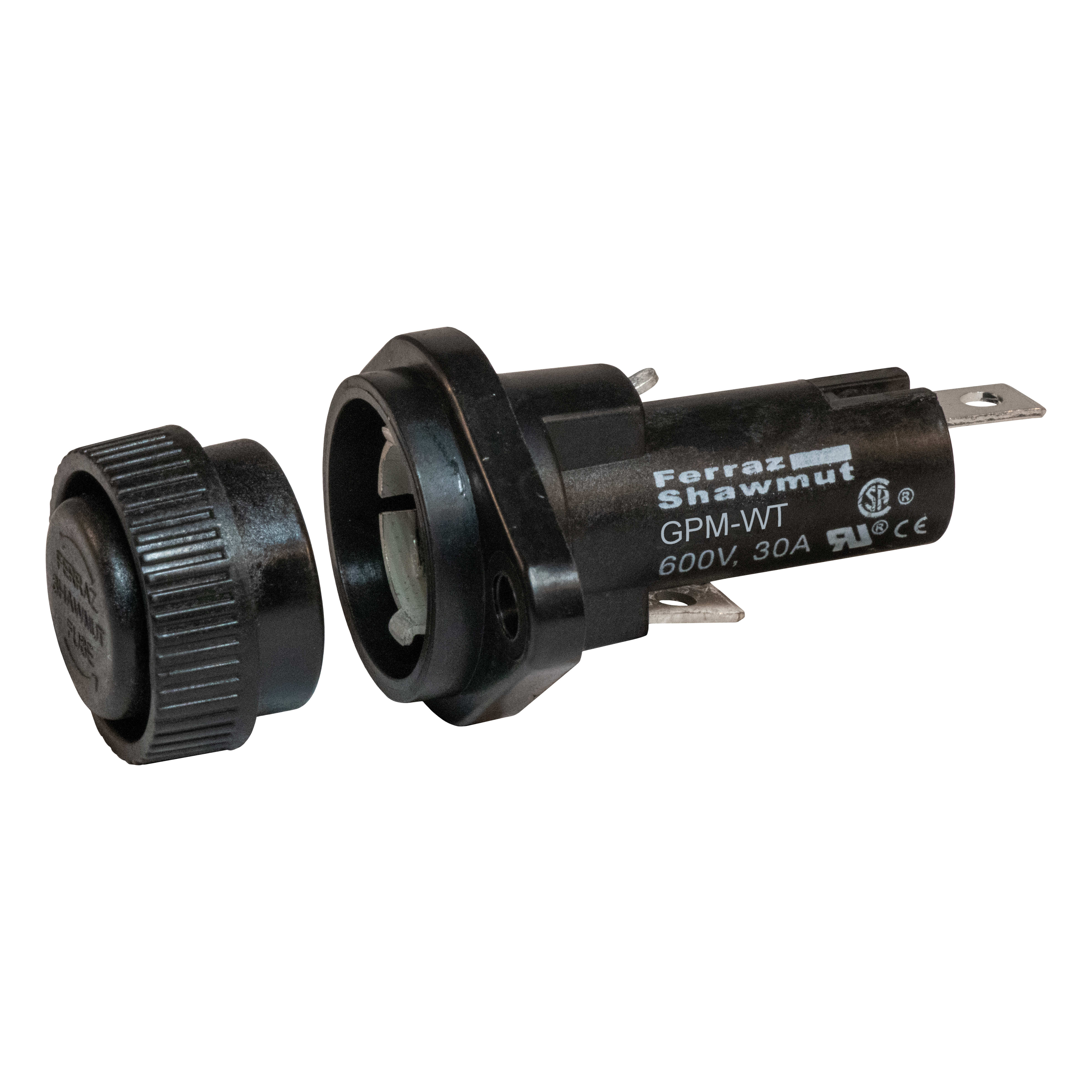 MERSEN - Blocco fusibili 600VAC/DC 30A Collegamento rapido 1/4 in / Water-tight Screw