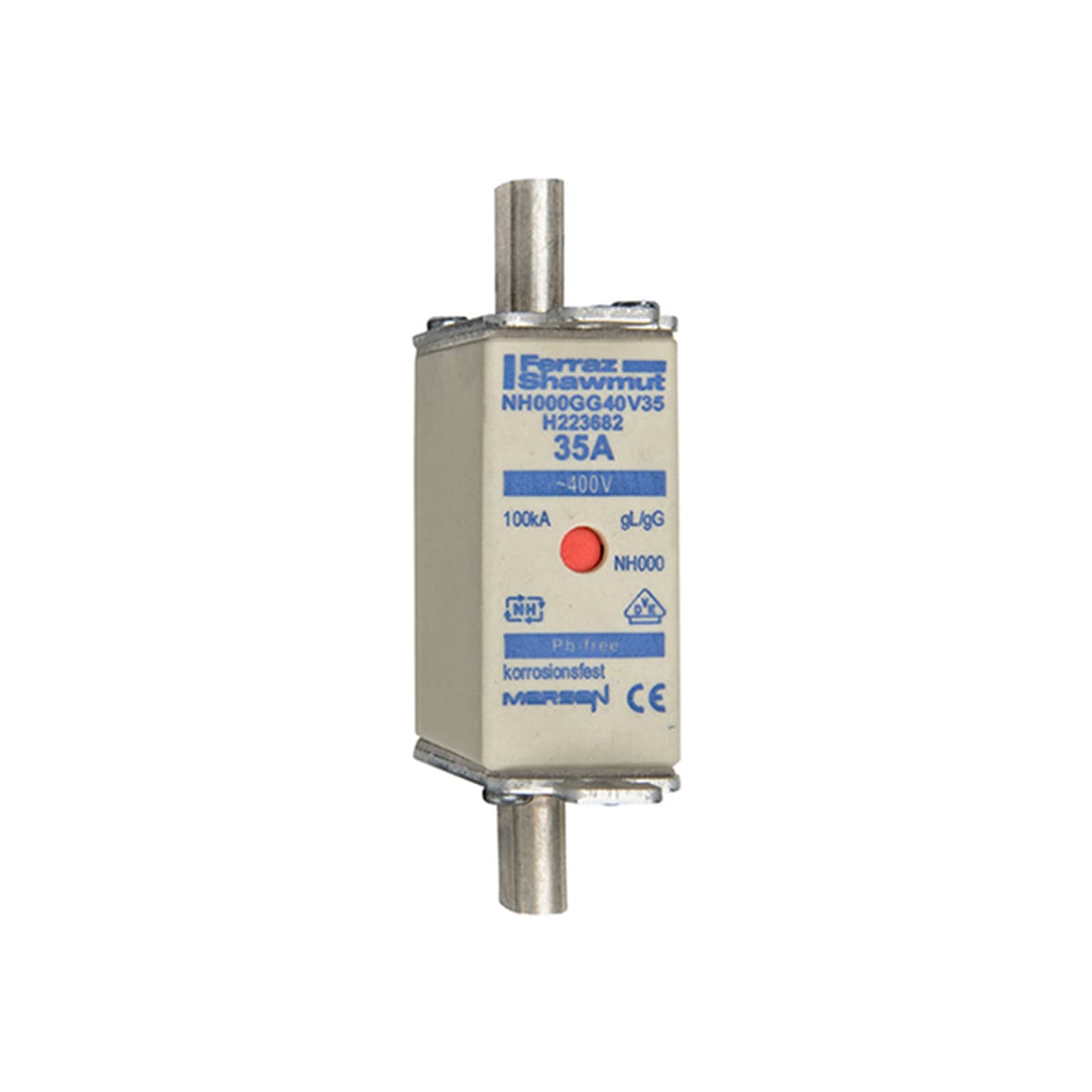 MERSEN - Fusibile NH000 gG 400VAC 35A Placche Attive Doppio Indicatore