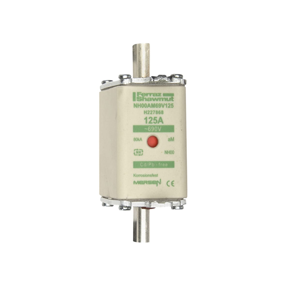 MERSEN - Fusibile NH00 aM 690VAC 125A Placche Attive Doppio Indicatore